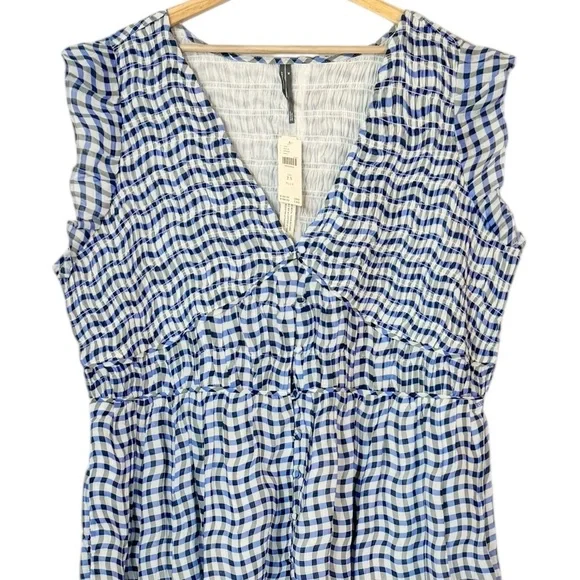 Anthropologie Peregrine Blue and White Midi Dress 3X NWT - Picture 5 of 11